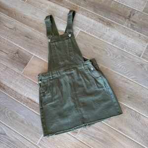 Olive Green Denim Overalls